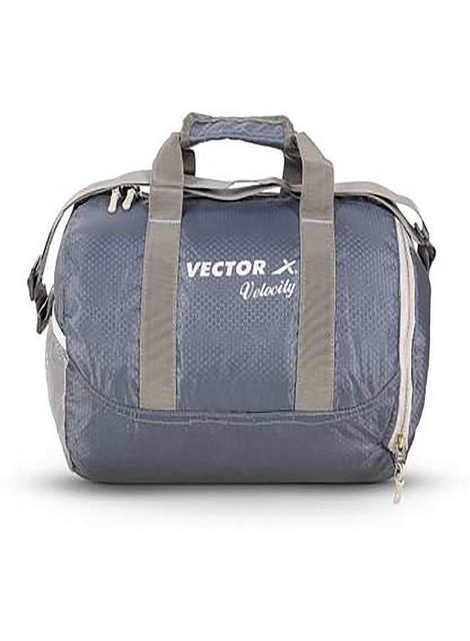 Vector X Velocity Multipurpose Sports Kit Bag - Durable Lightweight Gym & Training Duffle Bag for Cricket, Football, Travel & Daily Use (Grey) - Image 1