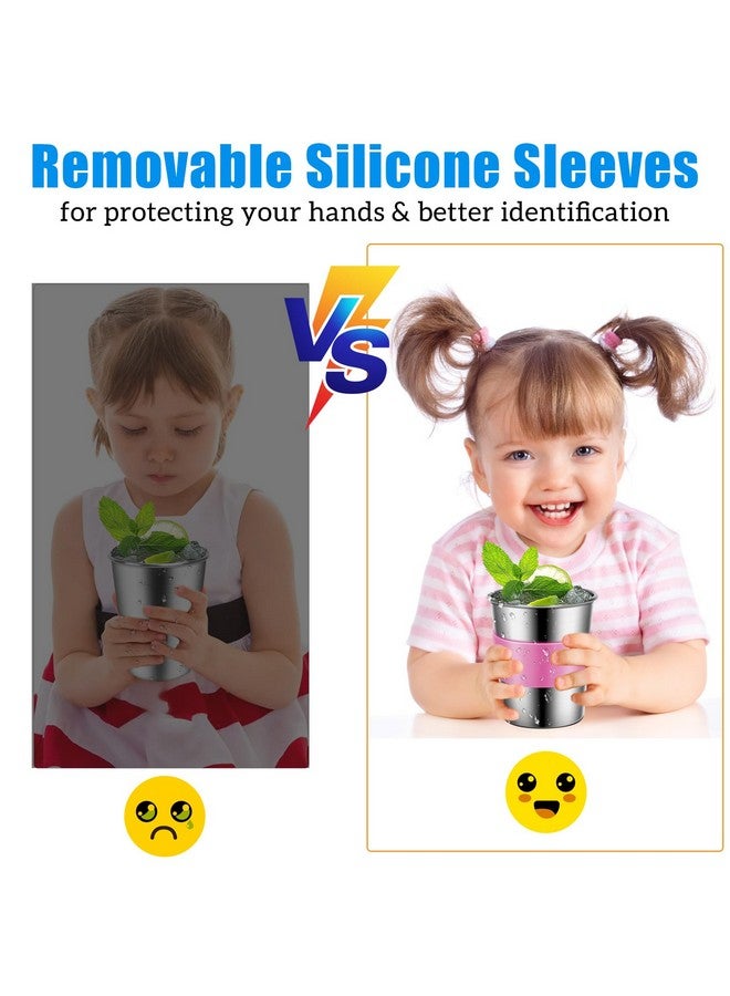 ShineMe Toddler Cups with Straws Spill Proof 6pack, 8oz Small Stainless Steel No Spill Sippy Cup, Unbreakable Kids Cups with Lids and Colorful Silicone Sleeves for Hot/Cold Drinks Snacks - Image 4