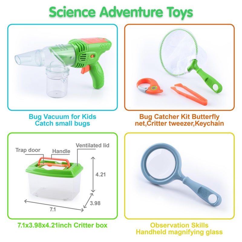 PLAY Bug Catcher Kit,Outdoor Toys for Kids Ages 4-8 8-12,Bug Catcher Vacuum with Critter Habitat Case,Butterfly net,Magnifying Glass,Toddler Outside Toys for 3 4 5 6 7 8+ Year Old Boys Birthday Gift - Image 3