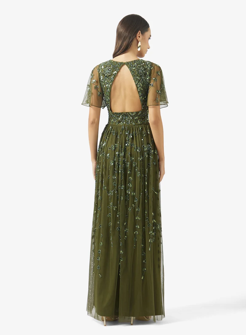 Namshi x Beaded Embellished A Line Dress