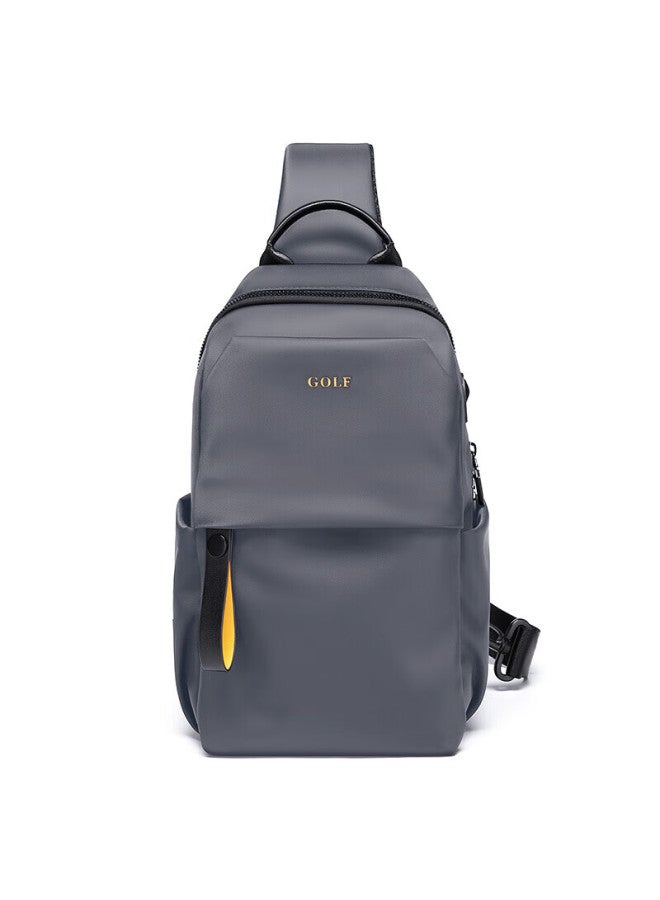 Golf Chest Bag For Men, Water-resistant Shoulder Bag, Large Capacity Crossbody Bag, Lightweight Casual Sports Backpack, Trendy Phone Bag, Korean Style Men's Bag 1e163923j, Raven Gray - Image 2