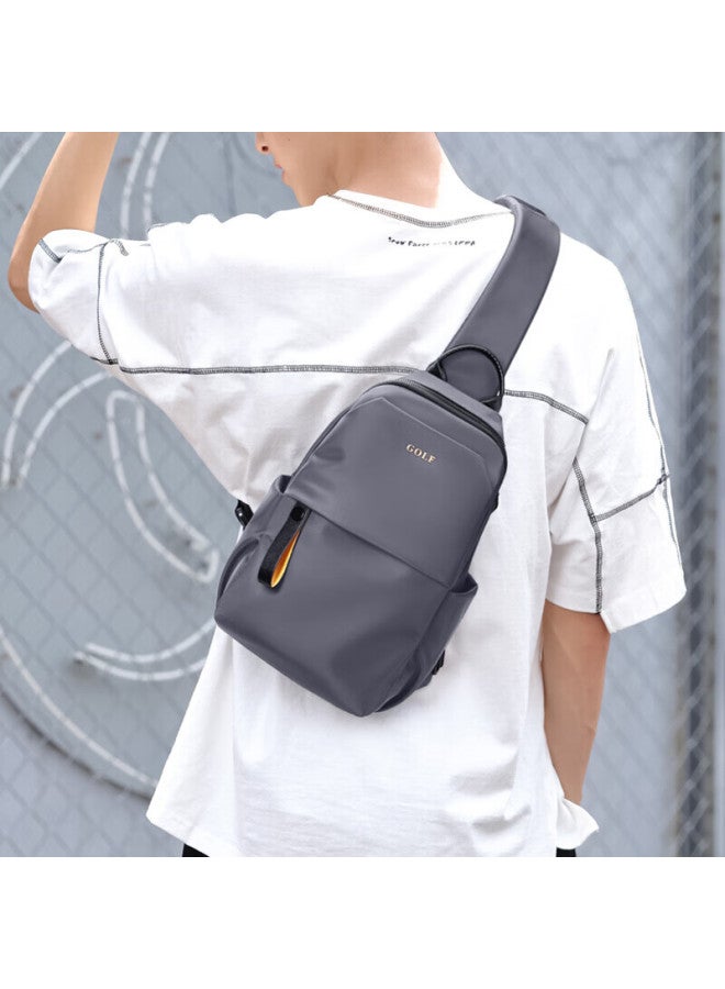 Golf Chest Bag For Men, Water-resistant Shoulder Bag, Large Capacity Crossbody Bag, Lightweight Casual Sports Backpack, Trendy Phone Bag, Korean Style Men's Bag 1e163923j, Raven Gray - Image 1