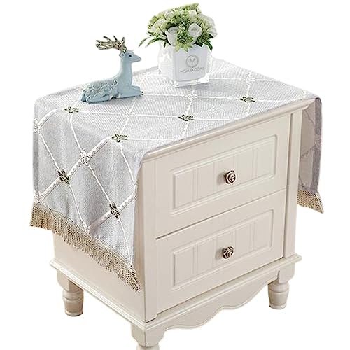 Utobanh Vintage Flower Table Cover 100% Cotton Tablecloth Printed Pattern, Small Table Cloth,Night Stand Table Cloth,Bedside Table Cover Light Blue - Image 1