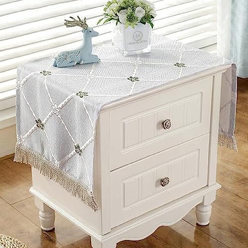 Utobanh Vintage Flower Table Cover 100% Cotton Tablecloth Printed Pattern, Small Table Cloth,Night Stand Table Cloth,Bedside Table Cover Light Blue - Image 3