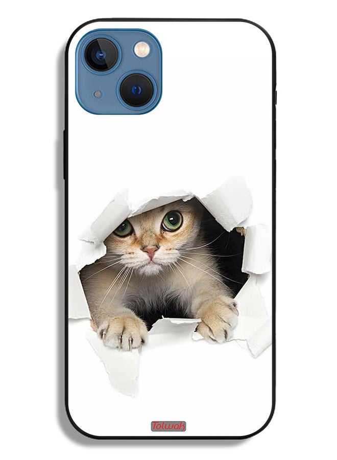 Tolwak Apple iPhone 13 Protective Case Cat Appearing - Image 2
