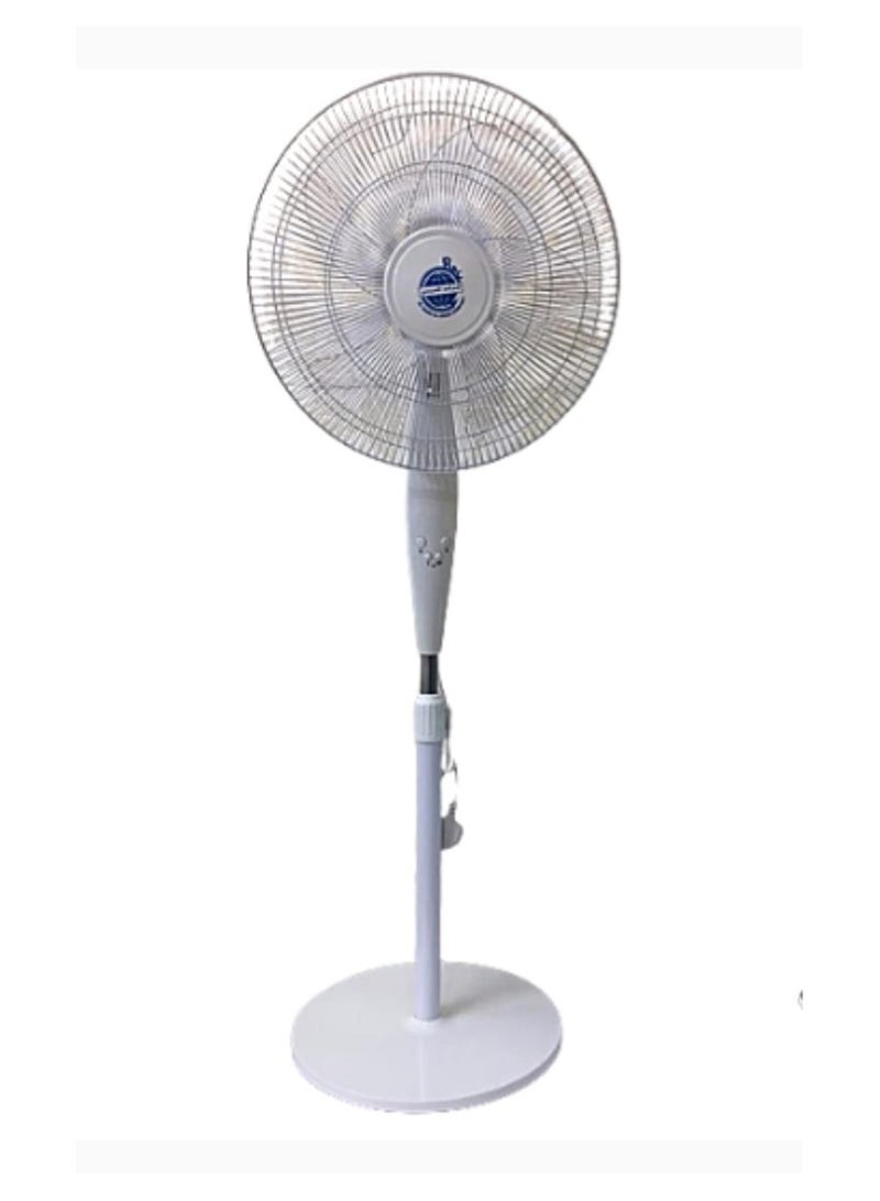 16-Inch Adjustable Stand Fan  – 3 Speed Settings, Powerful Motor, White  - Image 1