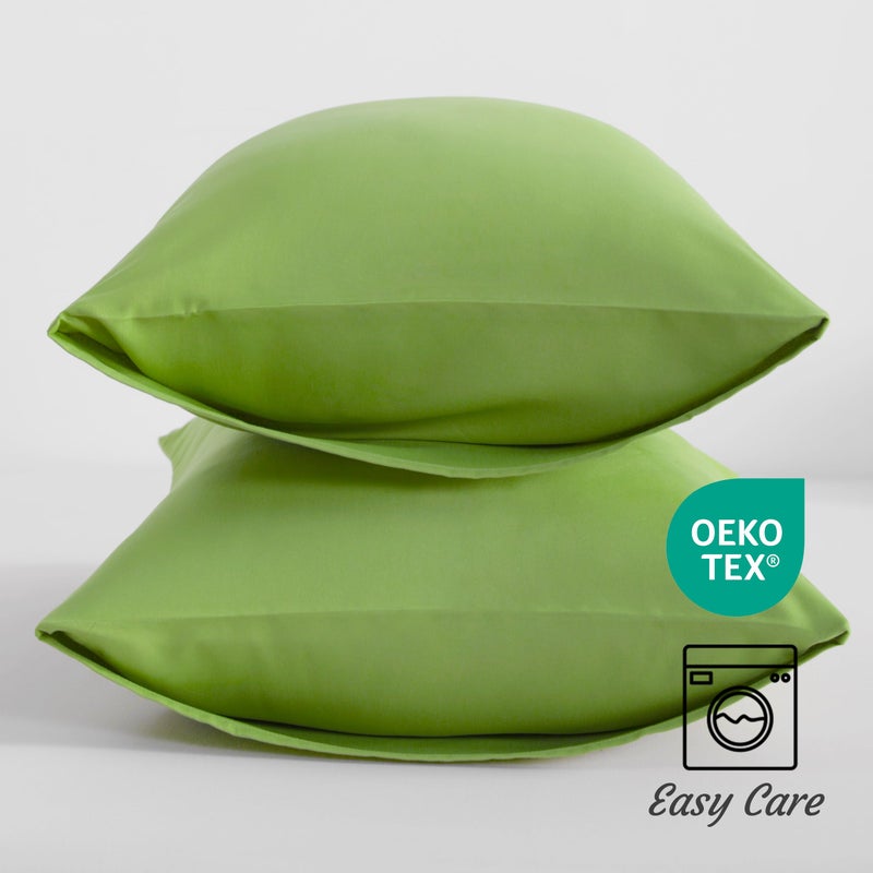 إن تي باي حالات وسادة NTBay King مجموعة من 2 2 حزمة microfiber 20x40 الحالات وسادة ناعمة تجاعيد تتلاشى وصمة عار مقاومة الحكيم وسادة خضراء مع إغلاق الظرف 20x40 بوصة خضراء - Image 5