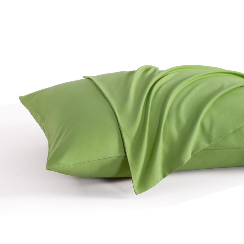 إن تي باي حالات وسادة NTBay King مجموعة من 2 2 حزمة microfiber 20x40 الحالات وسادة ناعمة تجاعيد تتلاشى وصمة عار مقاومة الحكيم وسادة خضراء مع إغلاق الظرف 20x40 بوصة خضراء - Image 1