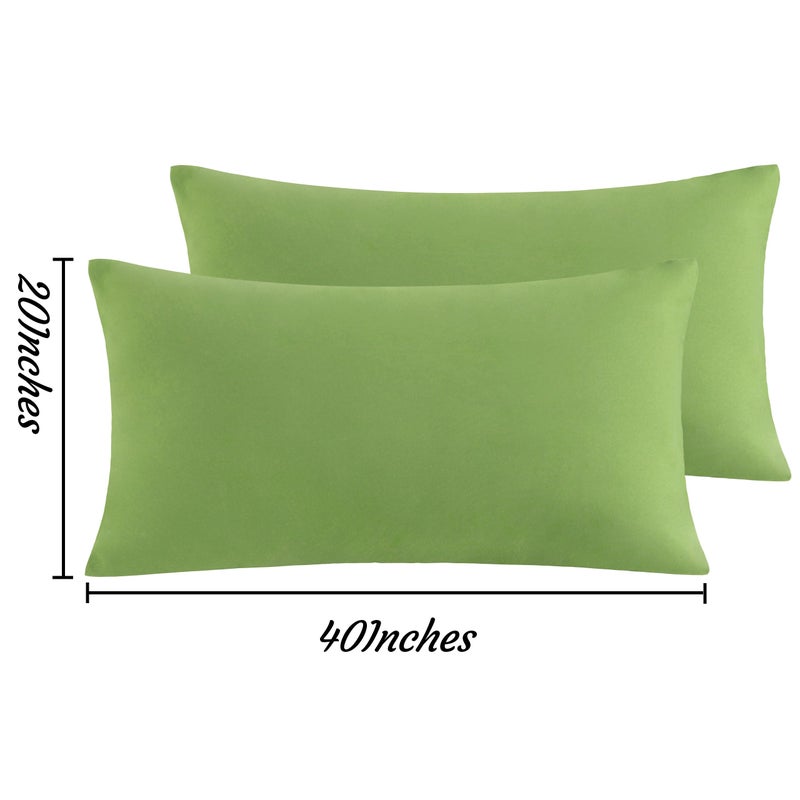 إن تي باي حالات وسادة NTBay King مجموعة من 2 2 حزمة microfiber 20x40 الحالات وسادة ناعمة تجاعيد تتلاشى وصمة عار مقاومة الحكيم وسادة خضراء مع إغلاق الظرف 20x40 بوصة خضراء - Image 3