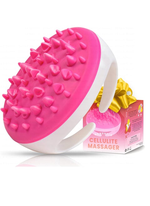 Scala Silicone Anti Cellulite Massager, Body Shower Scrubber, Cellulite Remover - Improve Circulation, Distribute Fat Deposits, Body Massager, Exfoliator, Fat Roller Use with Creams and Oils - Pink