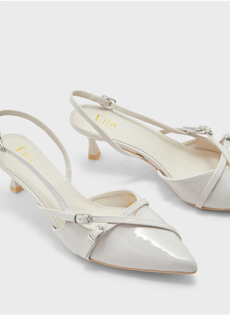 ايلا Double Buckle Detail Sling Back Pump