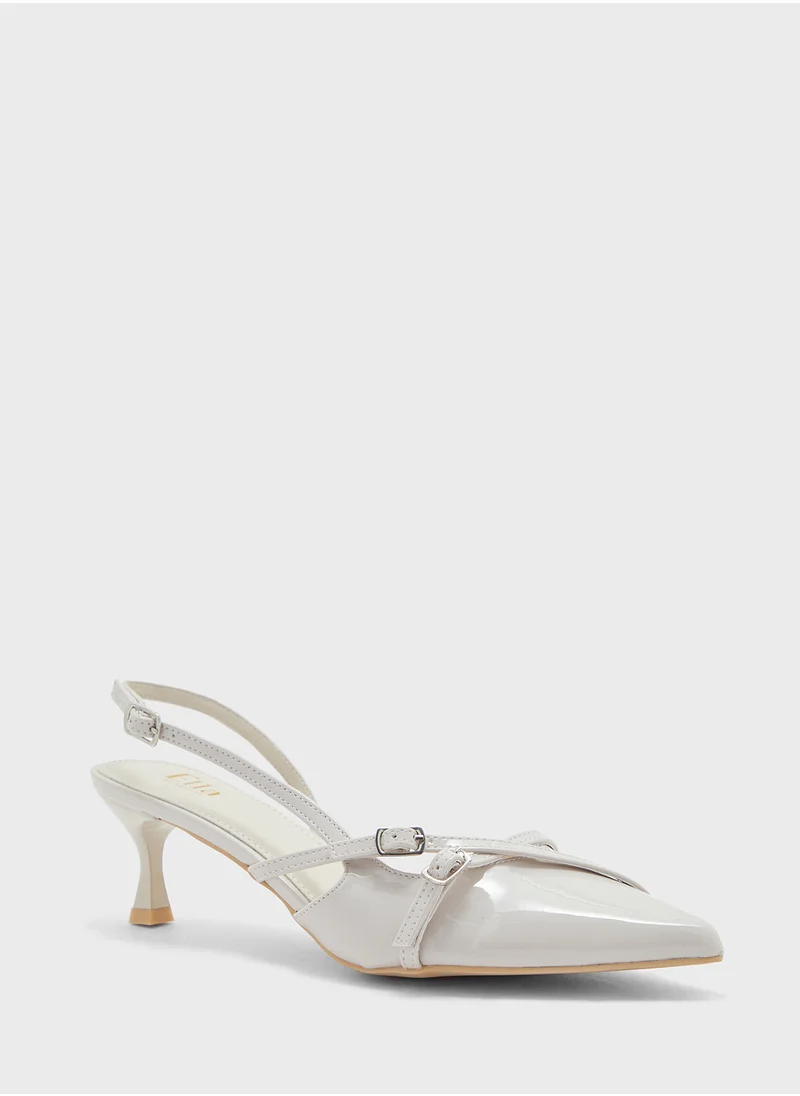 ايلا Double Buckle Detail Sling Back Pump