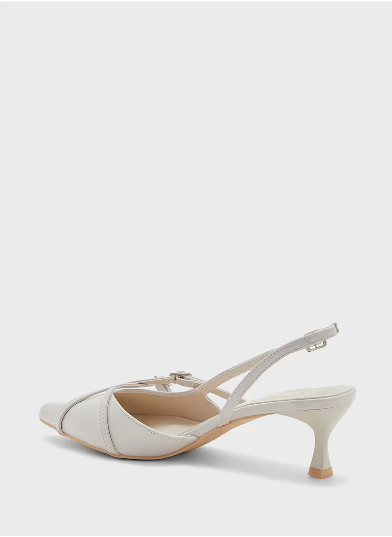 ايلا Double Buckle Detail Sling Back Pump