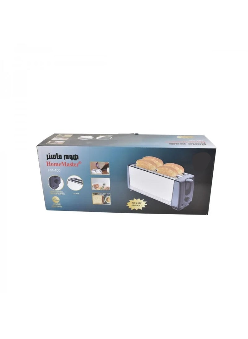 Home Master 1200W Large Stainless Steel Toaster, 4 Slice Capacity with Browning Control - Image 1