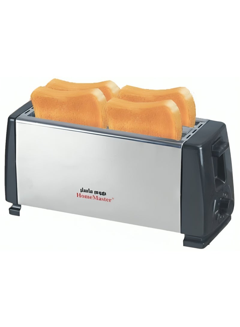 Home Master 1200W Large Stainless Steel Toaster, 4 Slice Capacity with Browning Control - Image 2