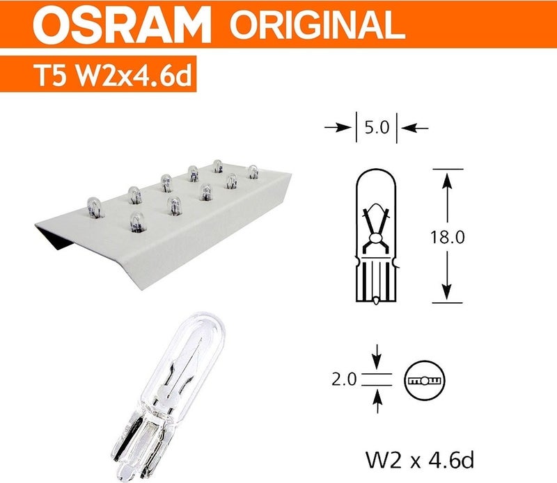 12V T5 1.2W Bottomless Indicator Bulb 10 Pieces 2721 10X