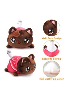 Y&D Cute Cat Meemeows Plushies Meemeows Angel and Demon Cat Plushie Cat Food Plushies Cat Mee Meow Anime Cartoon Cat Stuffed Figure Toy Plush Pillow Gift for Fans Kids (Cola cat)  - Image 2