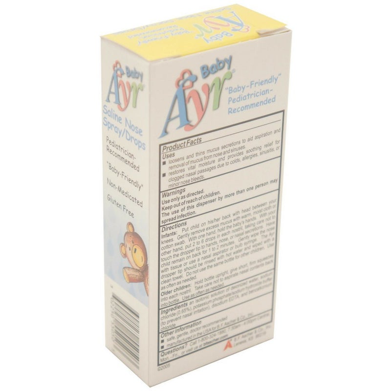 AYR Babys Saline Nose spray Drops 1 fl oz Quantity of 7 by Ayr - Image 2