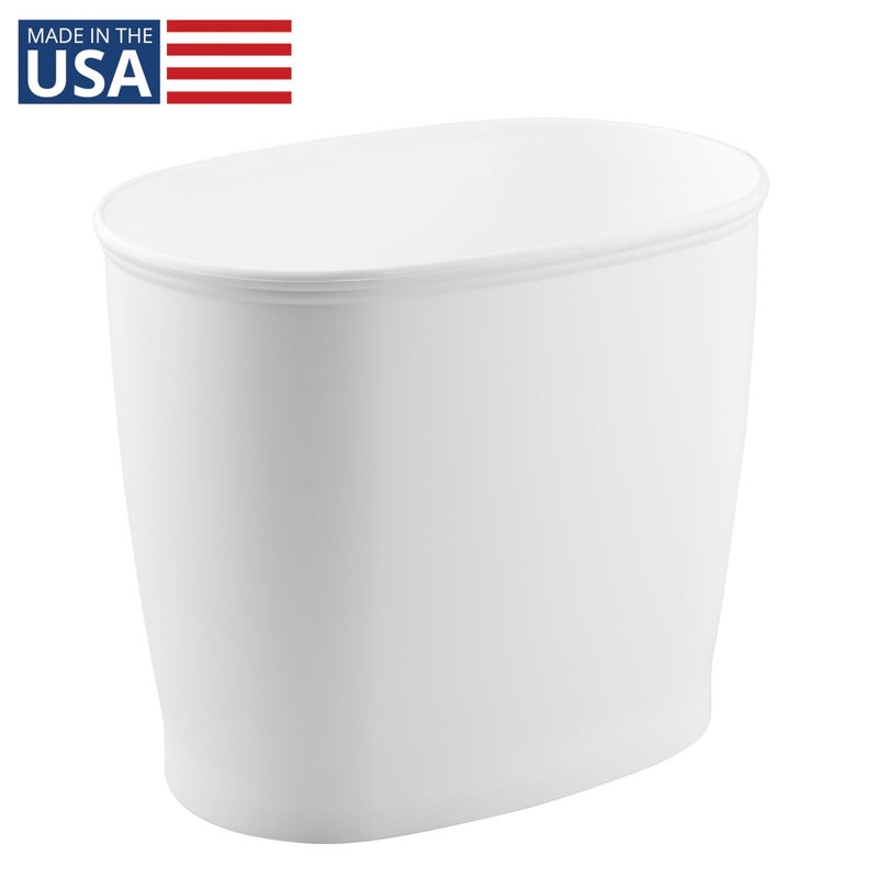iDesign Slim Plastic Bathroom Trash Can, Small Garbage Bin for Bedroom, Office, Desk, Dorm, White - Image 2