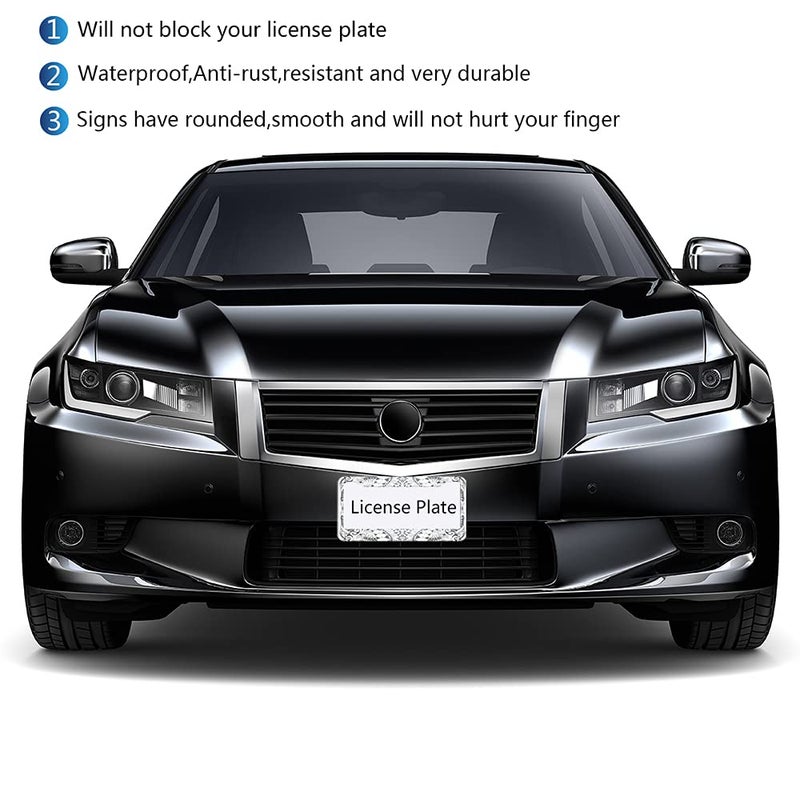 Swono Ethnic License Plate Frame Ethnic Samoa Maori Style Black and White License Plate Cover Aluminum Metal License Plate Holder Frame for Women Men Auto Decoration for US Car/Truck - Image 5
