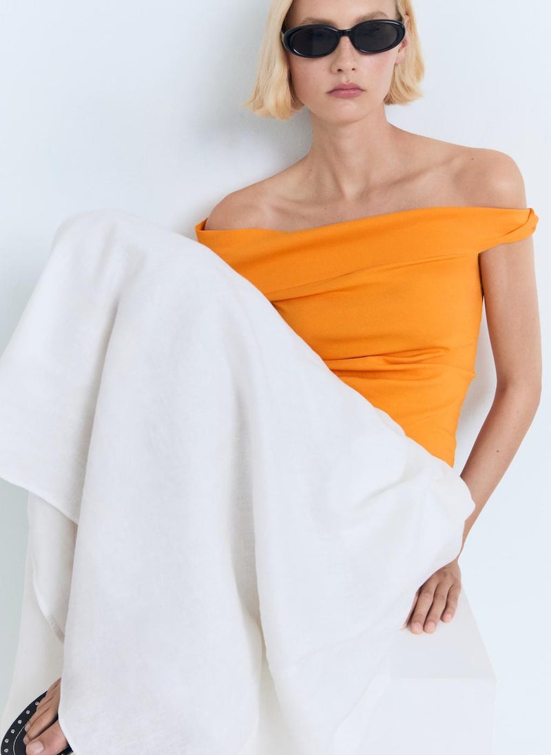 MANGO - Asymmetrical Strapless Top - Image 1
