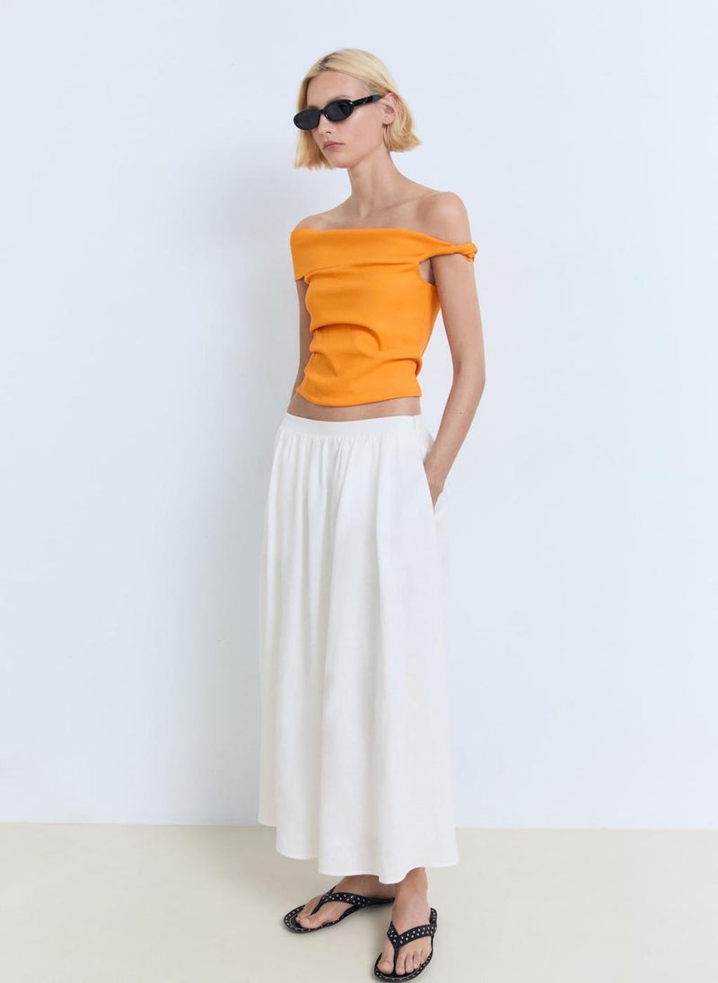 MANGO - Asymmetrical Strapless Top - Image 1