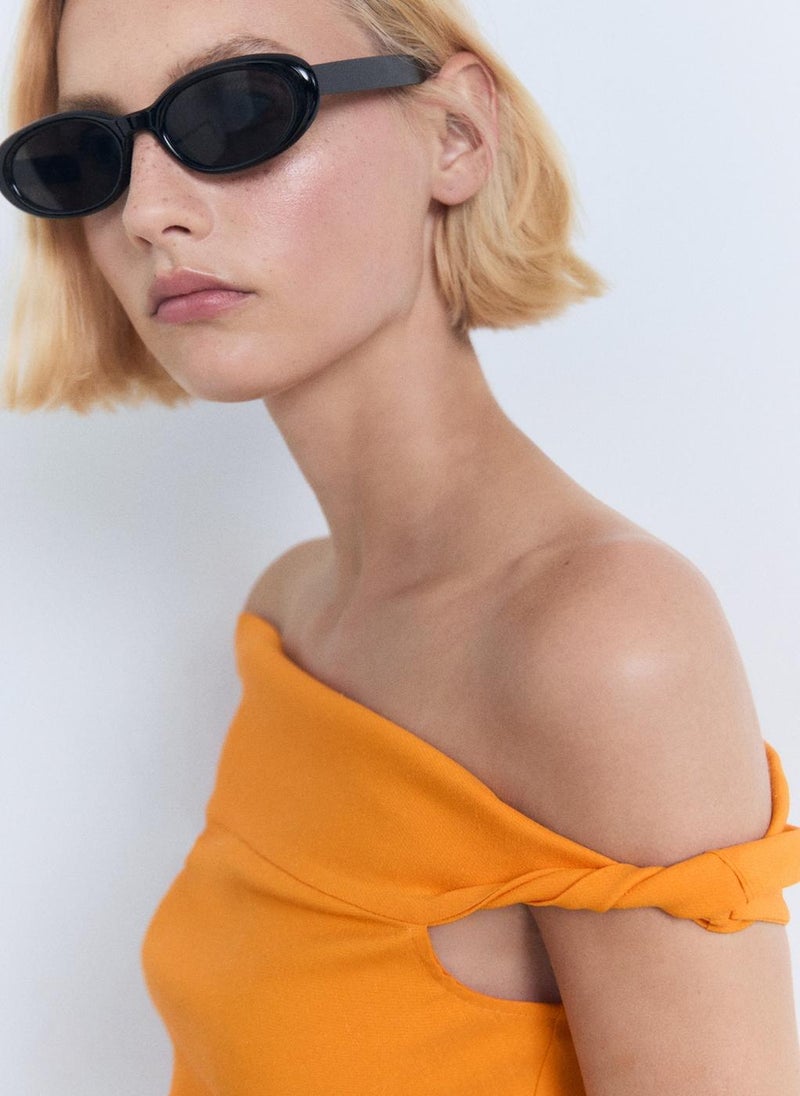 MANGO - Asymmetrical Strapless Top - Image 1