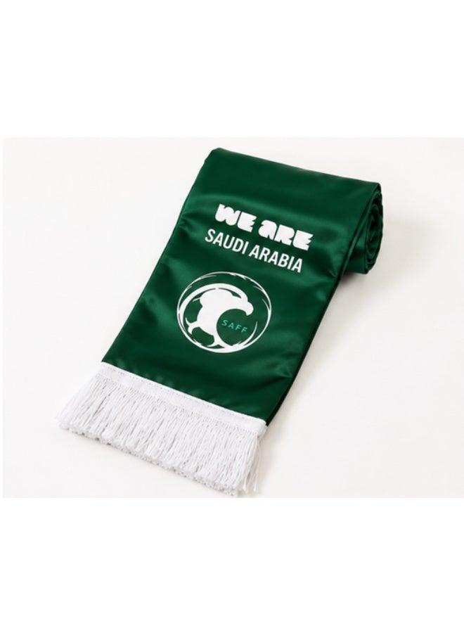 وشاح كرة قدم سعودي لكأس العالم 2026 باللونين الأخضر والأبيض - Image 4
