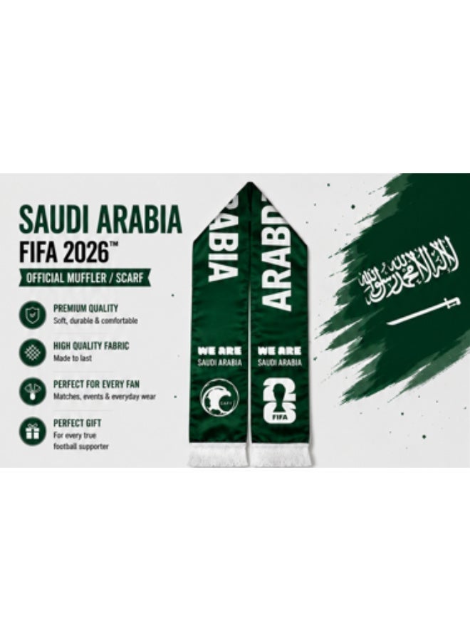 وشاح كرة قدم سعودي لكأس العالم 2026 باللونين الأخضر والأبيض - Image 5