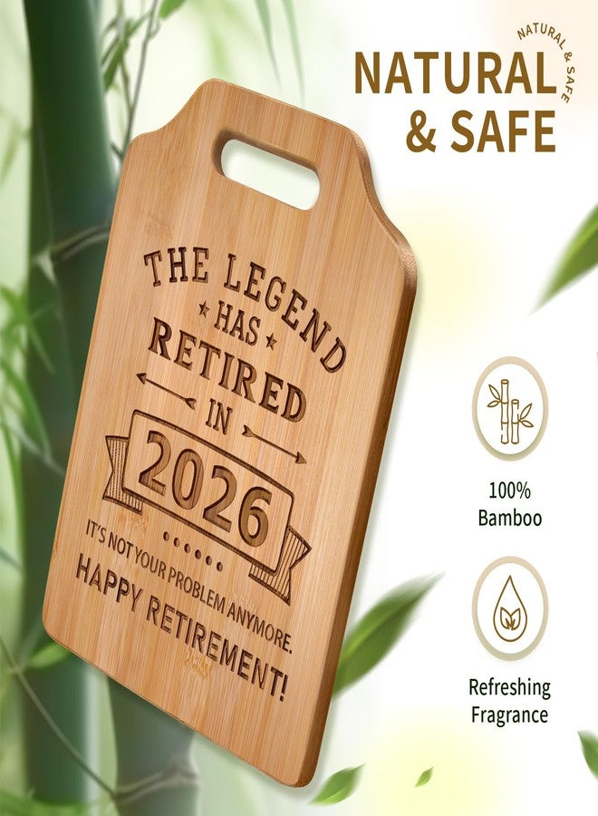 AceThrills Retirement Gifts for Men, Coworkers, Nurse, Teacher - Evgraved Bamboo Cutting Board 12.3"L X 8.7"W X 0.4"Th (The Legend Has Retired In 2026) - Image 3