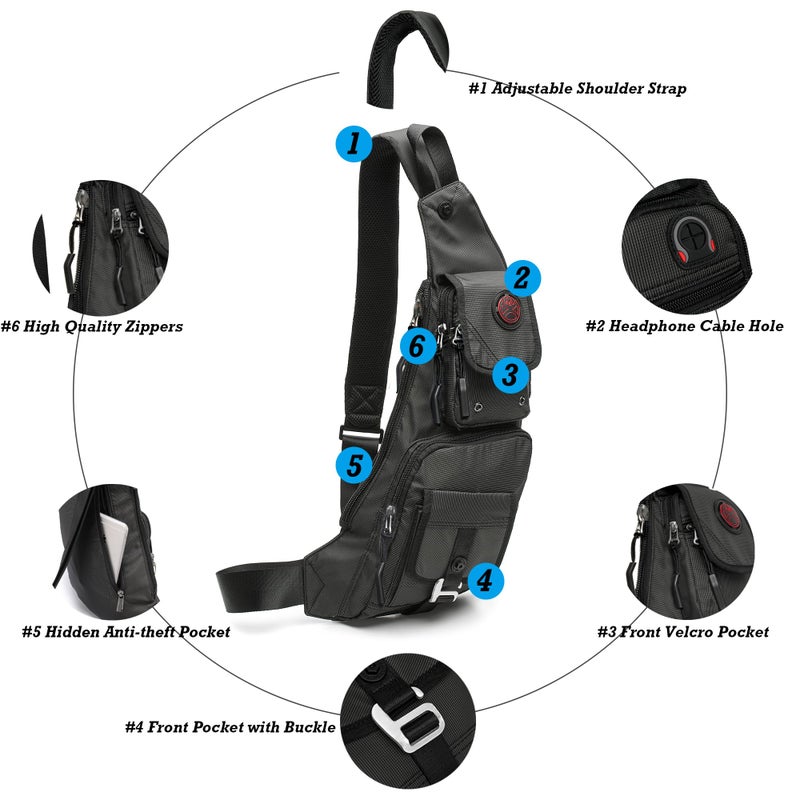 NICGID Sling Bag Chest Shoulder Backpack Crossbody Bags Casual Daypack for Men Women - Image 4