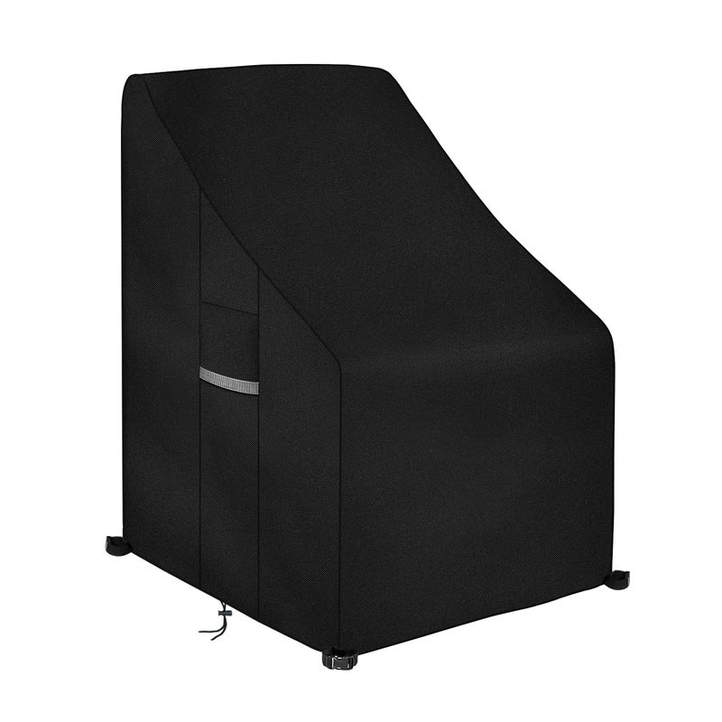 Dokon Heavy Duty Patio High Back Chair Covers Waterproof Outdoor Chair Cover AntiUV 600D Oxford Fabric Lawn Patio Furniture Covers with Air Vent 35L x 28W x 35H  Black