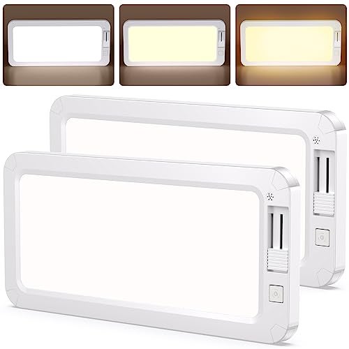 LILTSDRAE RV Lights Interior 1700LM，3 Color 12V Volt Led Light, Super Bright 120 LEDs Dome Light Fixture for RV Accessories/Camper/Car/Trailer/Boat (Frosted Finish/(Cold +Warm+Natural Light) 2PCS) - Image 1