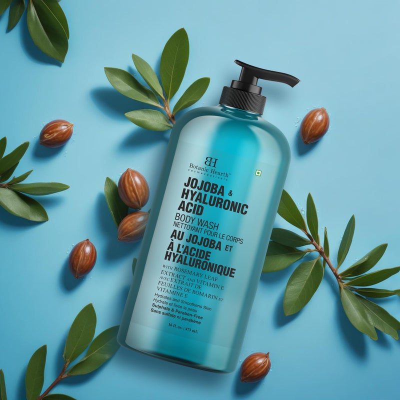 Botanic Hearth Jojoba & Hyaluronic Acid Body Wash â€“ Moisturizing Shower Gel with Shea Butter & Sweet Almond Oil, For Softer Smoother Skin, For Women & Men â€“ 16 fl oz - Image 5