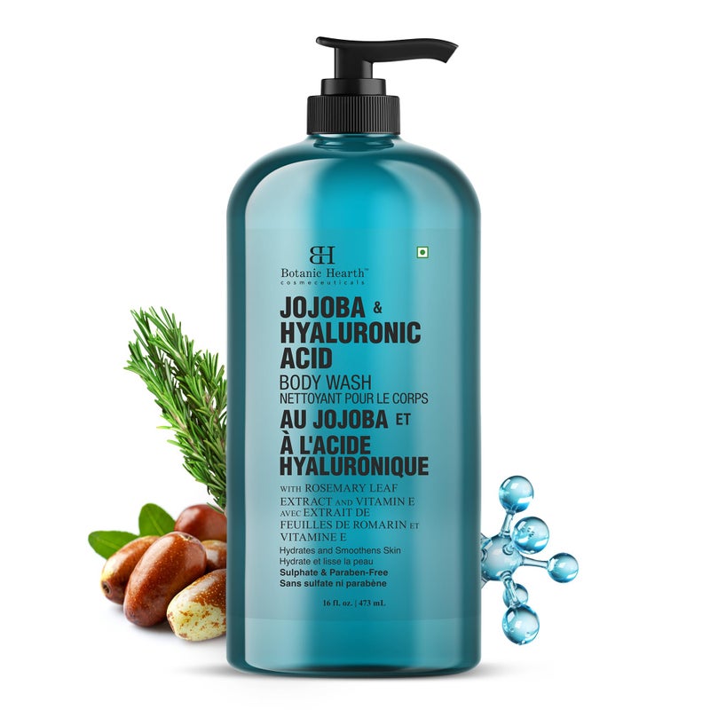Botanic Hearth Jojoba & Hyaluronic Acid Body Wash â€“ Moisturizing Shower Gel with Shea Butter & Sweet Almond Oil, For Softer Smoother Skin, For Women & Men â€“ 16 fl oz - Image 1