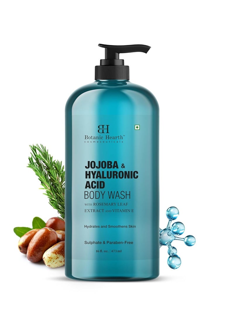 Botanic Hearth Botanic Hearth Jojoba & Hyaluronic Acid Body Wash 16 fl oz with Sea Butter & Sweet Almond Oil | Moisturizing Body Wash Shower Gel for Softer, Smoother Skin | Sulfate & Paraben Free | for Women & Men  - Image 1