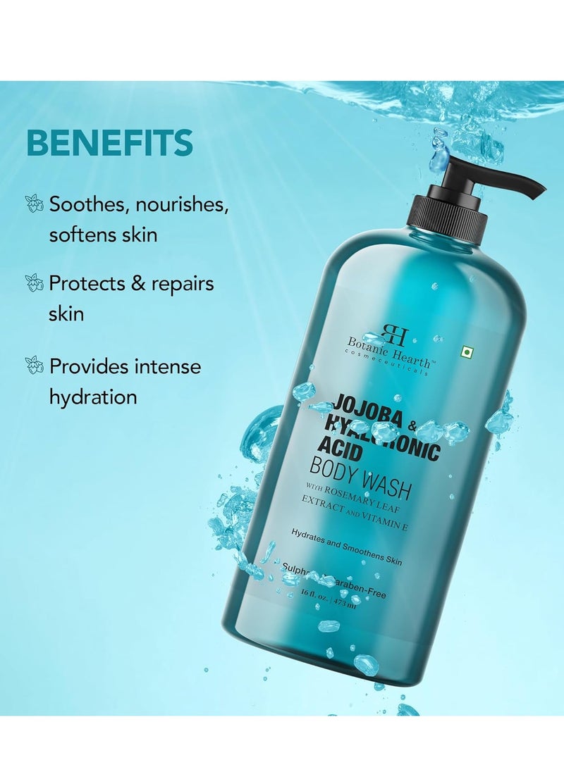 Botanic Hearth Botanic Hearth Jojoba & Hyaluronic Acid Body Wash 16 fl oz with Sea Butter & Sweet Almond Oil | Moisturizing Body Wash Shower Gel for Softer, Smoother Skin | Sulfate & Paraben Free | for Women & Men  - Image 2