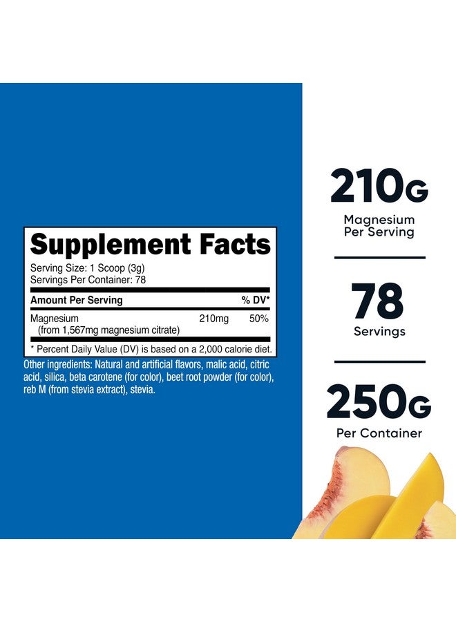 Nutricost Magnesium Citrate Powder (Peach Mango, 250 Gram) - Image 2