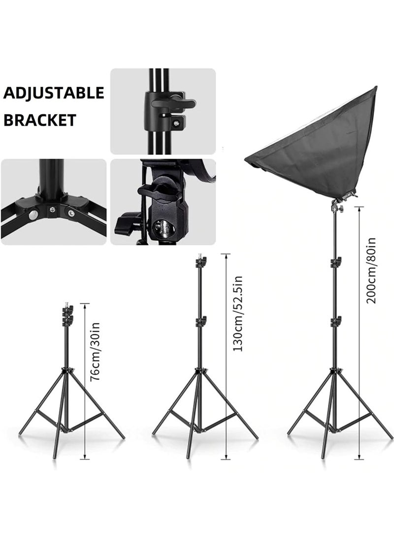 Alissa Softbox Lighting Kit 2 Pack – Adjustable Light Stands with E27 Sockets & Diffuser – Studio Lights for Photography, Video, Portrait & Product - Image 3