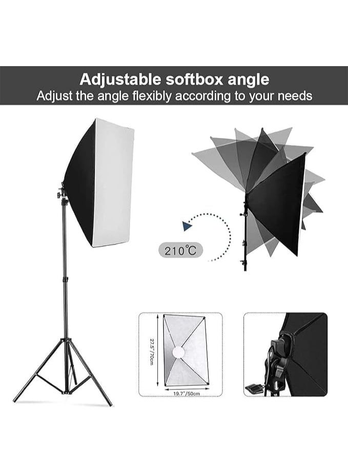 Alissa Softbox Lighting Kit 2 Pack – Adjustable Light Stands with E27 Sockets & Diffuser – Studio Lights for Photography, Video, Portrait & Product - Image 4