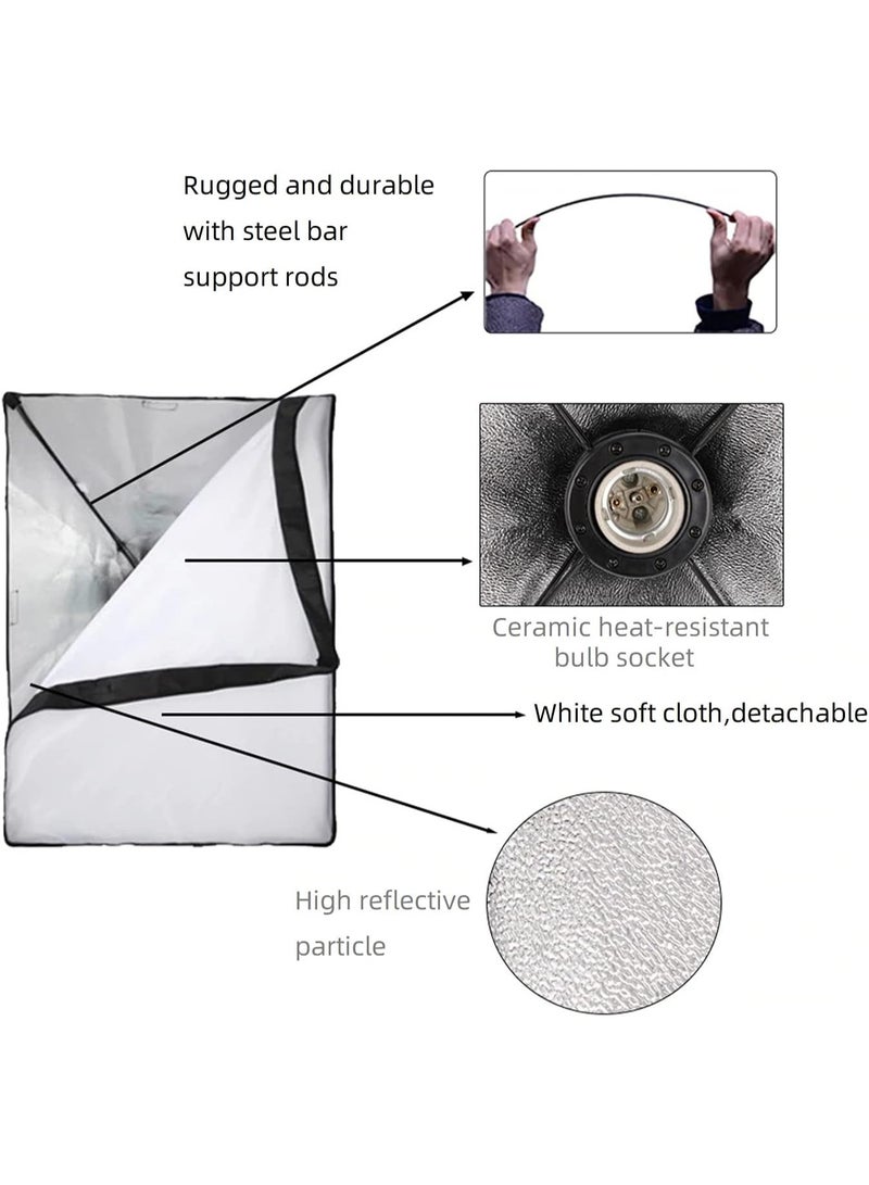 Alissa Softbox Lighting Kit 2 Pack – Adjustable Light Stands with E27 Sockets & Diffuser – Studio Lights for Photography, Video, Portrait & Product - Image 2