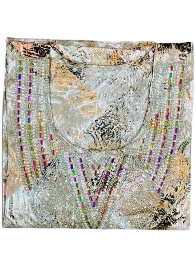 Indian Silk Women Mokhwar - Multicolor, Size 46