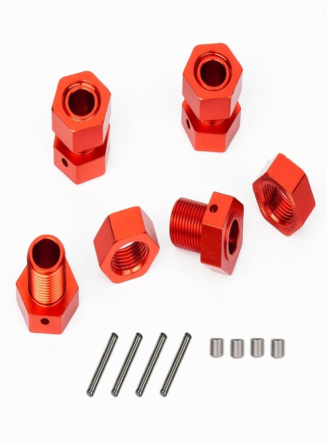 MOSHNOLY 4 Sets 17mm Thick Extended Aluminum Wheel Hex Nut with Bearing Steel Pins Upgrade for Arrma 6S 1/8 Outcast/Talion/Kraton/Notorious/1/7 Fireteam/Big Rock,Wheel Hex Nut W/Pins AR310484/ARA311117-Red - Image 1