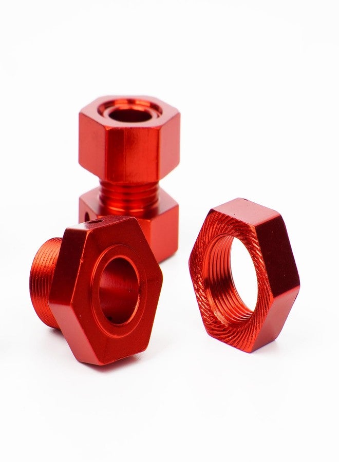 MOSHNOLY 4 Sets 17mm Thick Extended Aluminum Wheel Hex Nut with Bearing Steel Pins Upgrade for Arrma 6S 1/8 Outcast/Talion/Kraton/Notorious/1/7 Fireteam/Big Rock,Wheel Hex Nut W/Pins AR310484/ARA311117-Red - Image 4