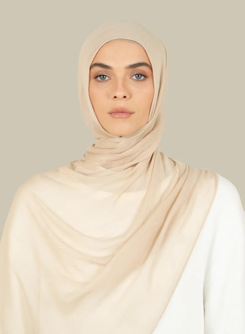 سيلكروز حجاب حرير مودال كريمي