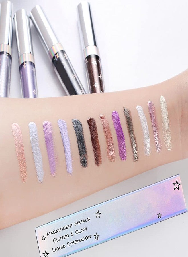 Coalitione Liquid Eyeshadow 12 Colors Long Lasting Waterproof Shining Shimmer Glitter Eyeline liquid Matte Eyeshadow,Girls Silver Liquid Eyeshadow for Party Festival Makeup Beauty - Image 3