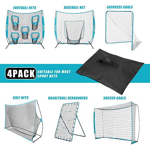 VISEMAN 4PCS Sports Net Sandbags Weighted Anchor Bags for Nets of Baseball Soccer Golf and Hockey Nets Black - Image 3