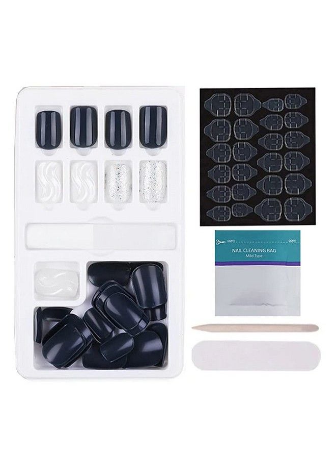 Store2508 - Press On Gel Nails 30 Pcs With Double Sided Jelly Adhesive Nail Glue Nail Filer Mb658_Design 31 - Image 1