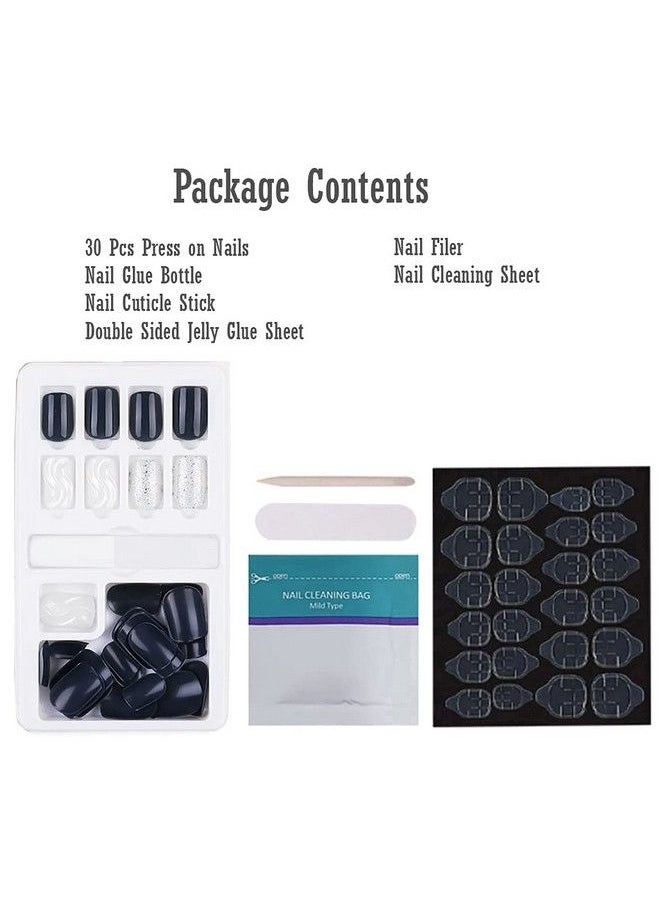 Store2508 - Press On Gel Nails 30 Pcs With Double Sided Jelly Adhesive Nail Glue Nail Filer Mb658_Design 31 - Image 1