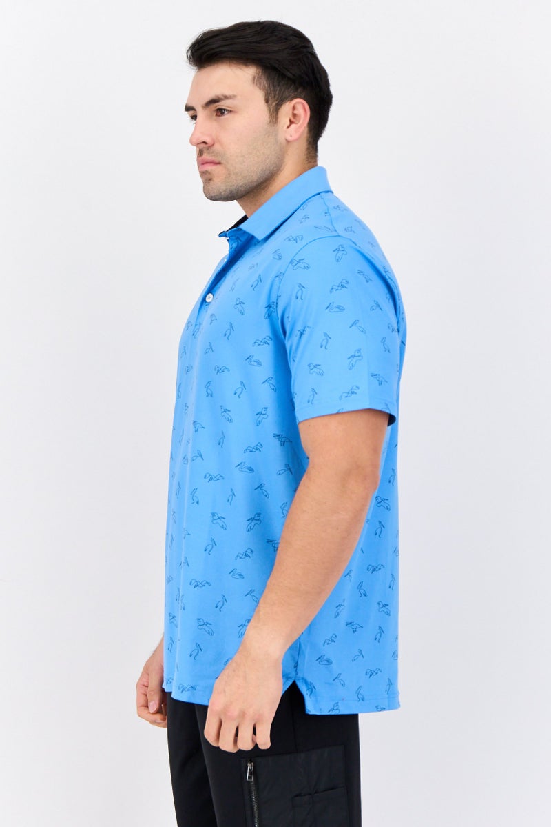 PUMA Men Sportswear Fit Short Sleeve Training Polo Shirt, Blue - Image 4